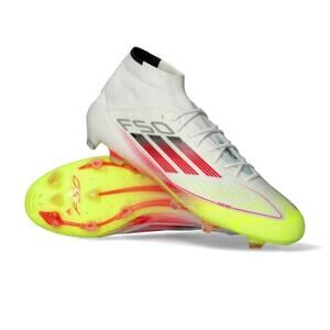 Adidas Women's White Red Yellow F50 Elite FG Mid Firm Ground Size 8.5